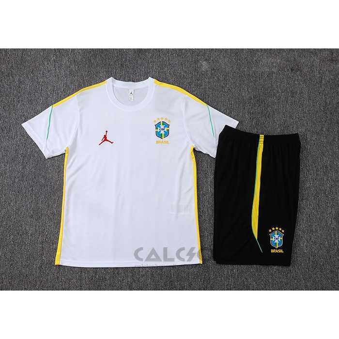 Tuta da Track Brasile Manica Corta 2026-2027 Bianco - Pantaloncini